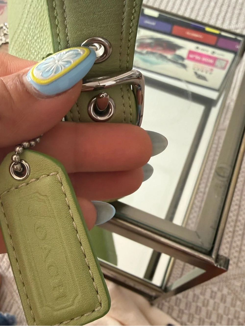 Green Leather Shoulder Bag - Classic Women's Handbag